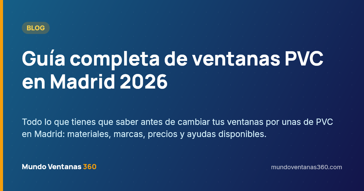Guía completa de ventanas PVC en Madrid 2026